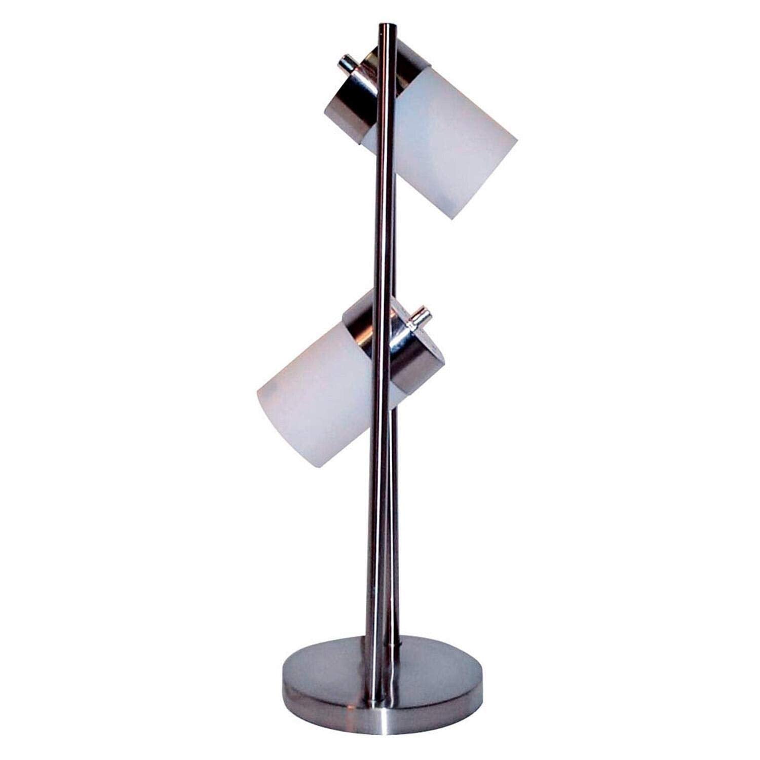 ORE 2-Light Adjustable Table Lamp Silver & White