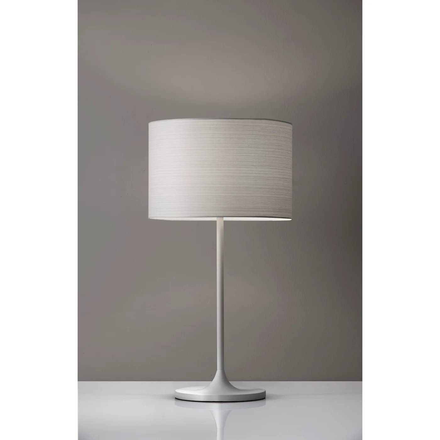 Adesso Oslo Table Lamp 22.5 in, 60W Incandescent/13W CFL, White Metal, Model 6236-02
