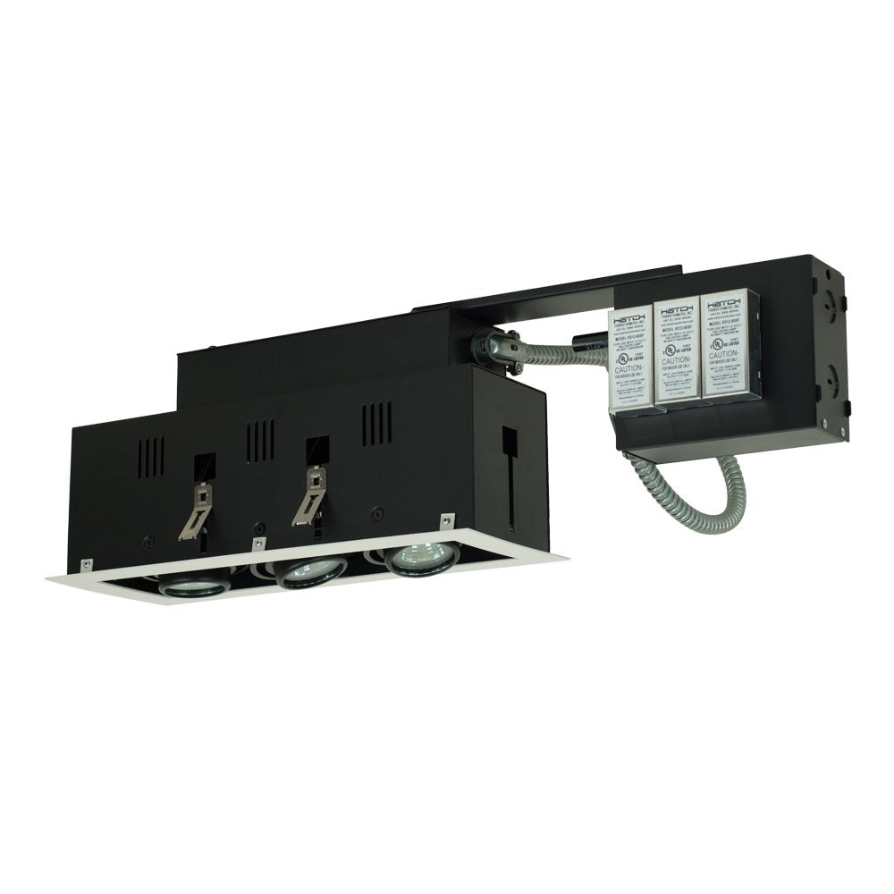 Jesco Lighting MGR1650-3EWB 3-Light Directional Lighting, 50W MR16, Black Interior/White Trim, 120V