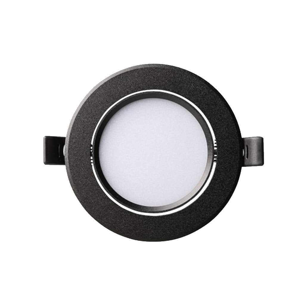 OZZKI Recessed AC85-265v Modern Led Round Recessed Downlights Black Edge Anti-Fog Embedded Spotlights Office Aisle Study Living 