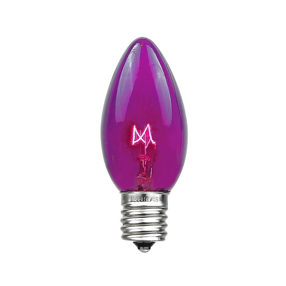 Novelty Lights 500 Case C9 Outdoor Christmas Replacement Bulbs, Purple, E17/C9 Intermediate Base, 7 Watt