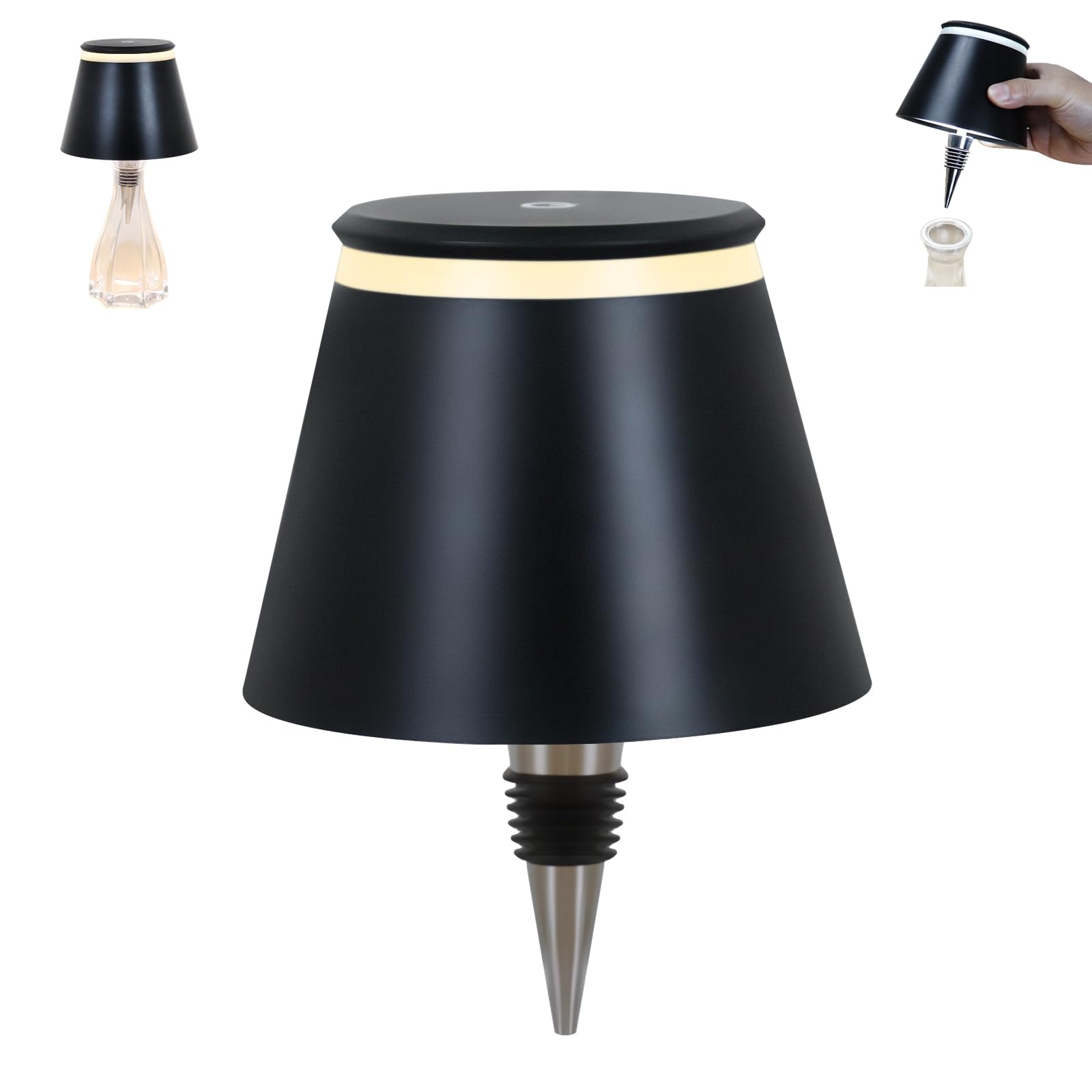 Yupola Wireless Bottle Lamp with Remote,Cordless Lamp Shade Dimmable for Wine Bottles,Rechargeable Battery Operated Touch Contro