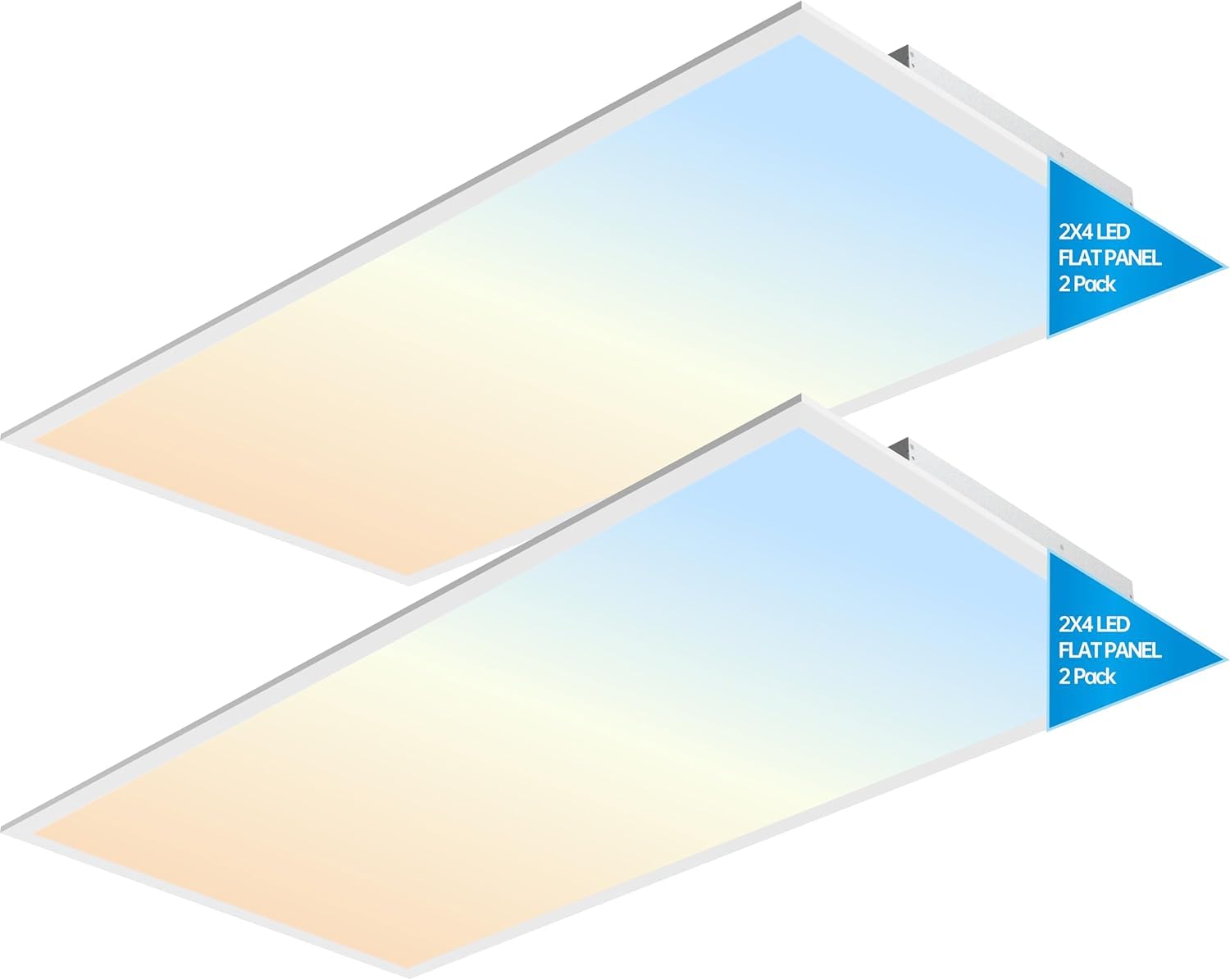 2x4 FT LED Light Flat Panel, 5 CCT 3K | 3.5K | 4K | 5K | 6.5K, 40-72W, Dimmable Recessed Drop Ceiling Lights, 3750/5000/6250/750
