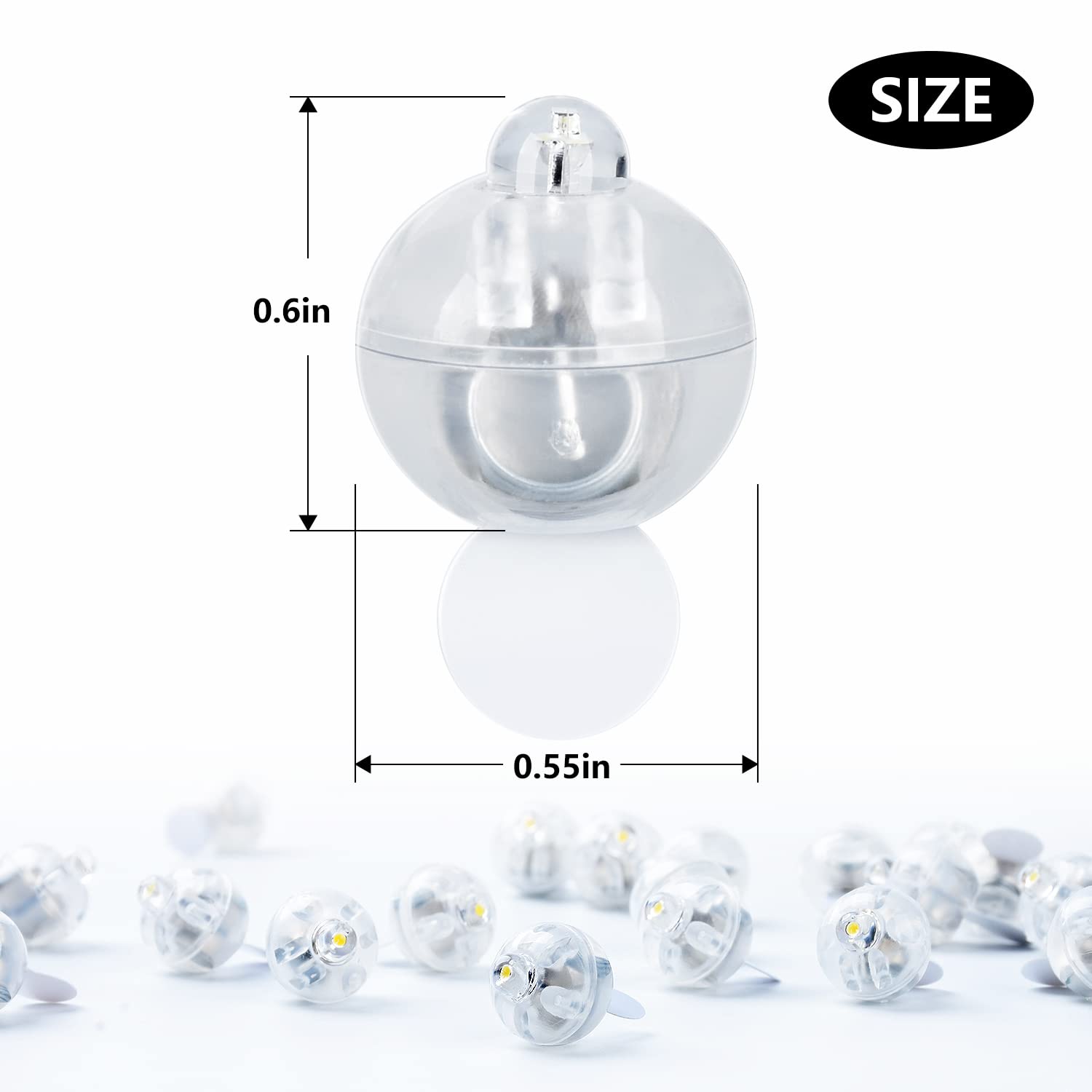 Xthuge Mini Round LED Balloon Lights, 100 Pcs, Plastic, Blue, Model XT123 - Party and Wedding Decoration