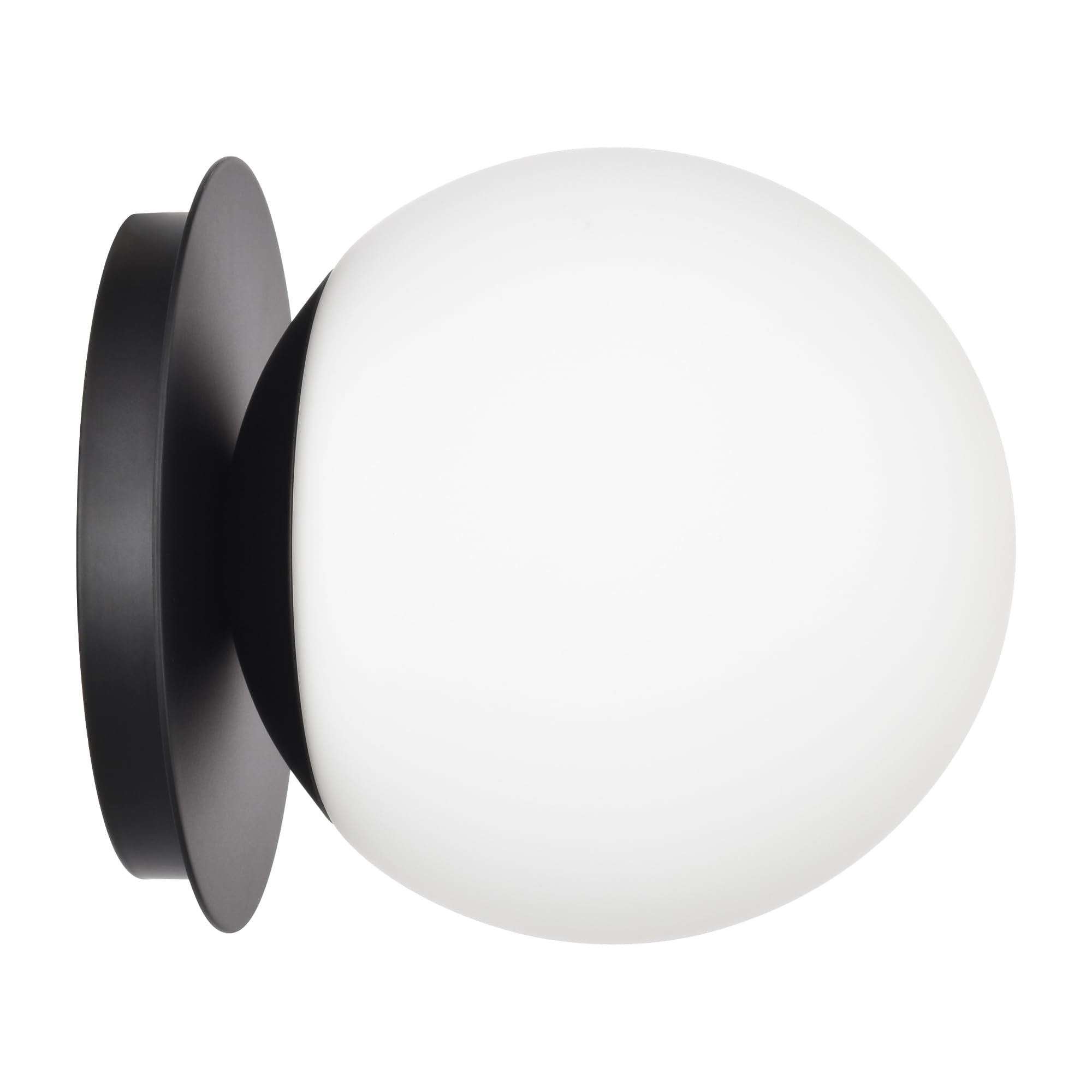 Wall Sconces, 1 Light Modern Globe Sconce In Matte Black, Wall Light For Bedroom Bathroom Living Room & Hallway Vanity Lighting,