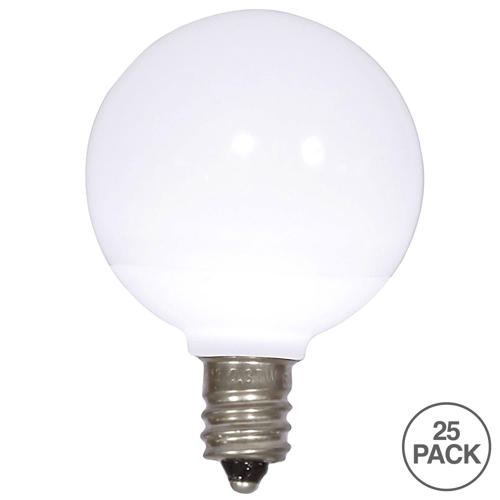 Vickerman G40 LED Replacement Bulb - Dimmable - 0.6W - 120V - Pure White - Package of 25
