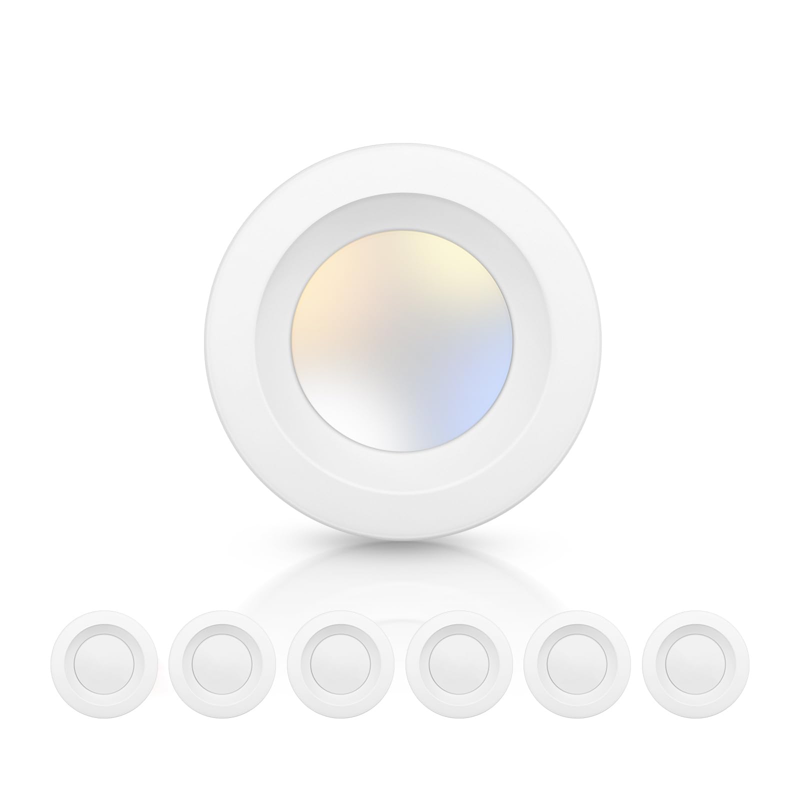 Ecoeler 4Inch 5Cct Led Recessed Lighting, Dimmable Can Lights With Smooth Trim, Damp Rated, 10.5W 800Lm, 2700K/3000K/4000K/5000K/6000K Selectable, Retrofit Installation, Etl & Fcc Listed, 6 Pack