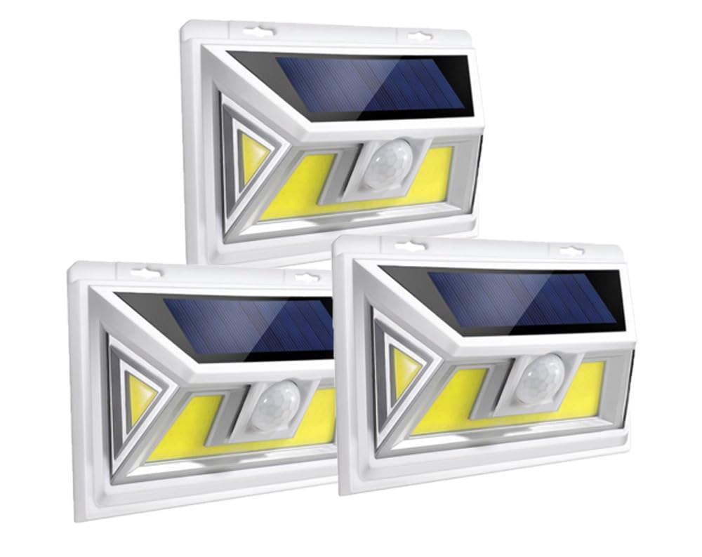 Upgrade with Magnet 3Pack Solar Motion Sensor Lights, Ultra Bright Outdoor Lights, 270  Wide Angle Waterproof Safety Lights, sun