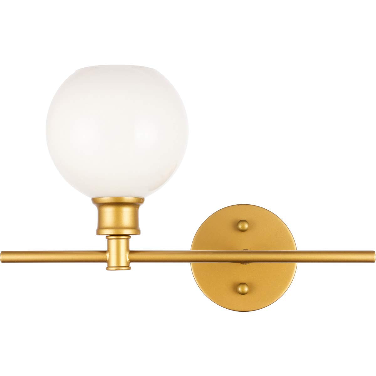 Living District Brass Wall Sconce With Frosted White Glass Shade - 1 Light Fixture