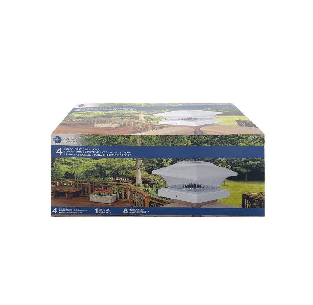 Boston Harbor Solar POSTCAP Light White 4PK 26086