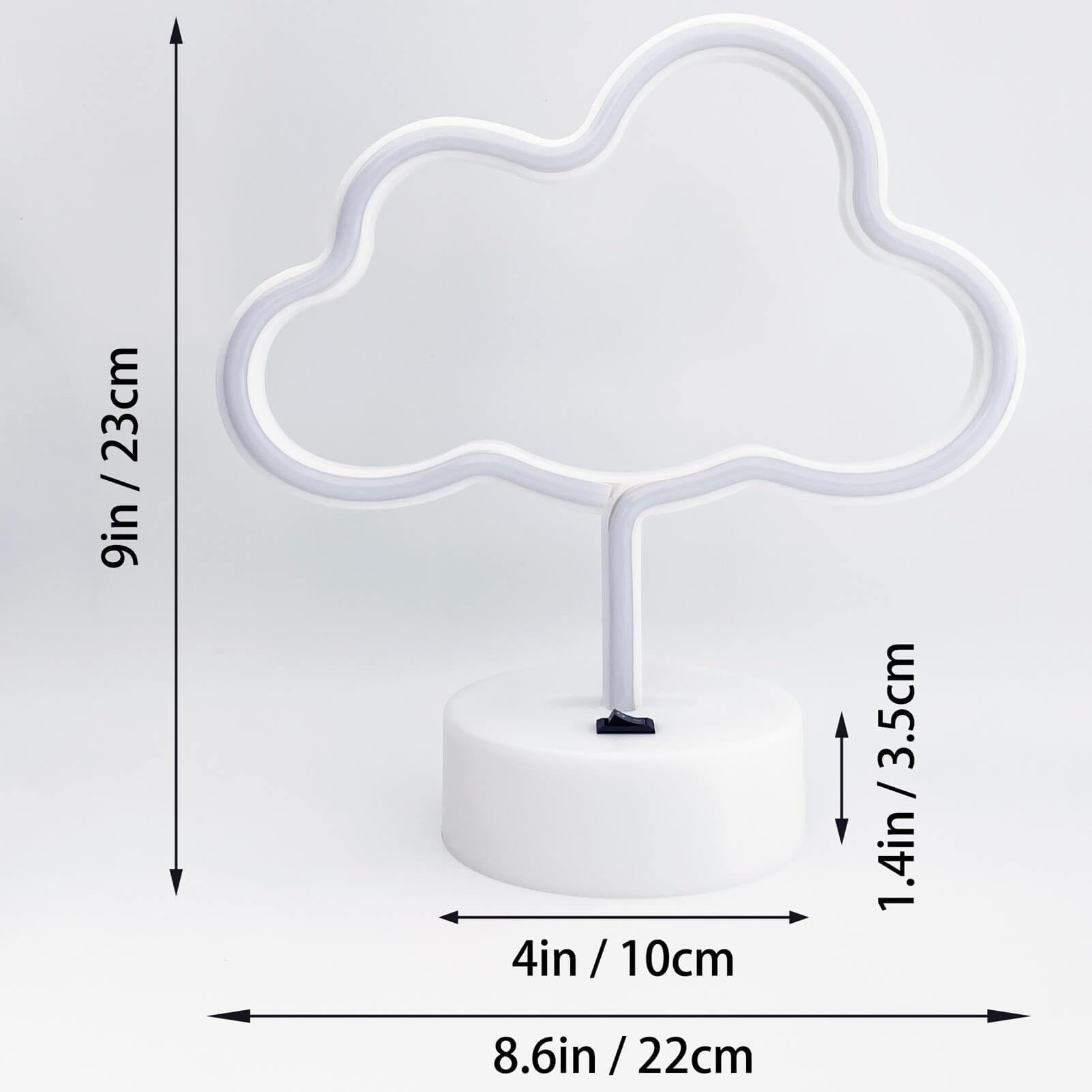 VIFULIN Cloud Neon Light Sign, White LED Room Decor, USB/Battery Powered, 7x10.5in, Model QDJZNHD.Z002W