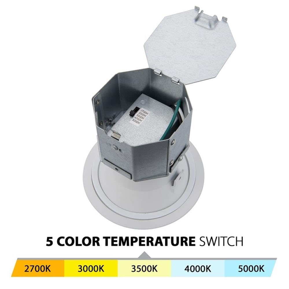 Wac Lighting, Pop-In 4In Led Square Recessed Kit 3000K In 5-Cct Selectable 2700K-3000K-3500K-4000K-5000K