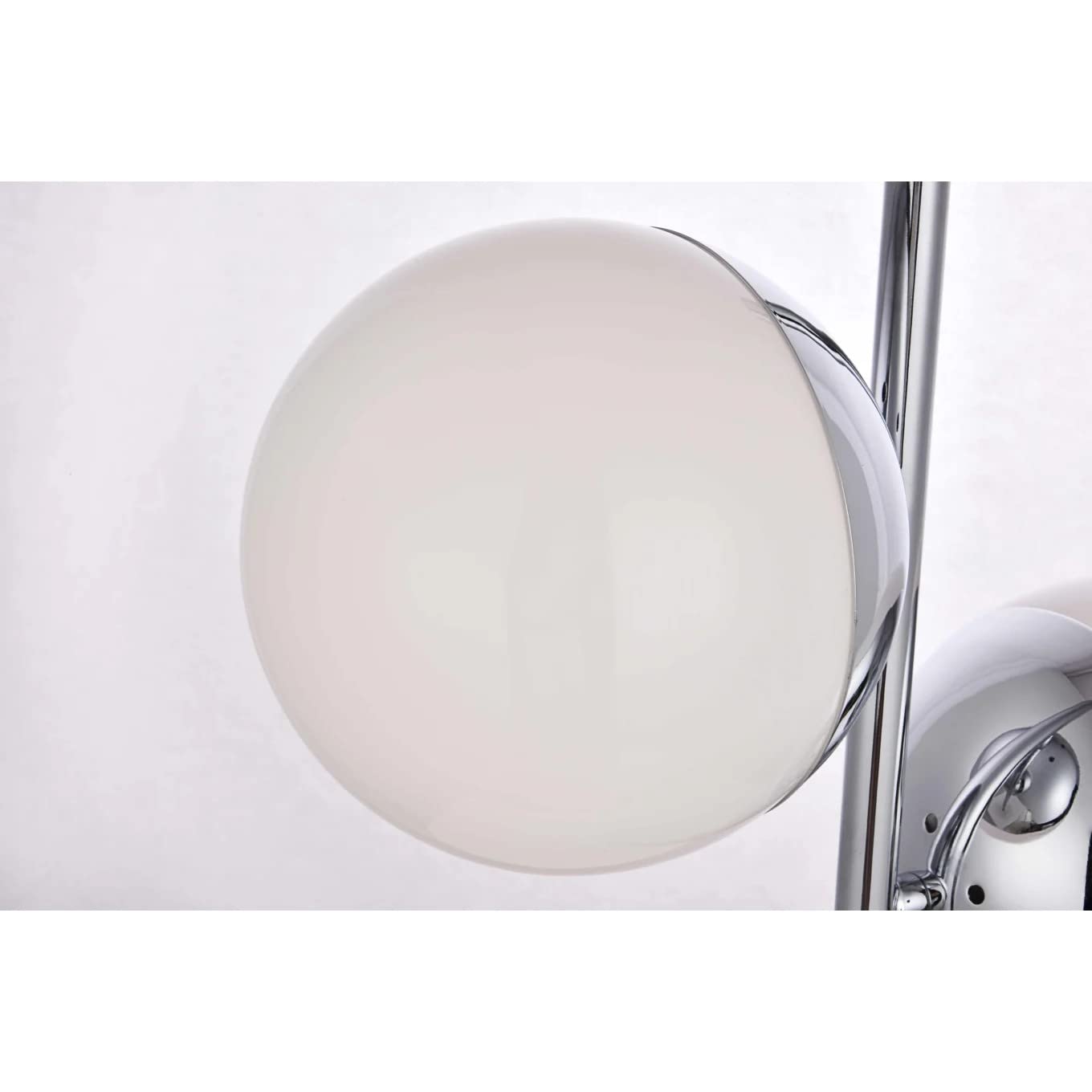 Living District Eclipse 2-Light Metal & Glass Table Lamp in Chrome/Frosted White