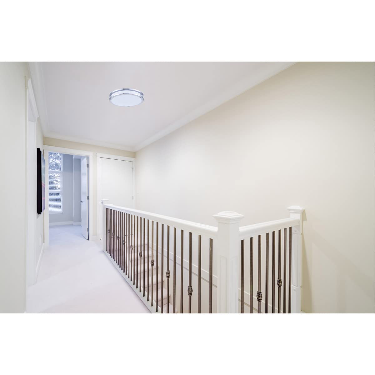 Living District Daxter Contemporary Metal Led Surface Mount in White and Nickel