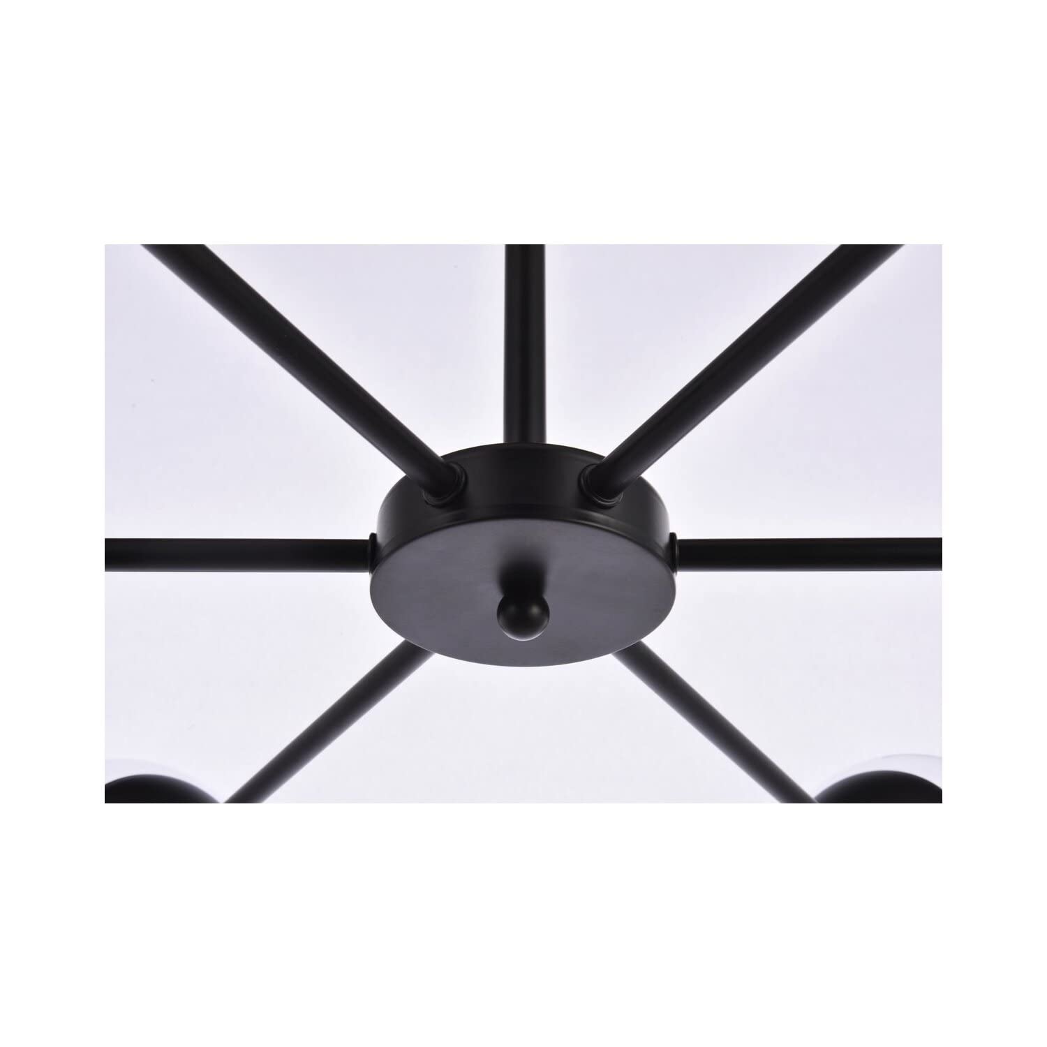 Living District Briggs 6-Light Mid-Century Metal Pendant in Black and Clear