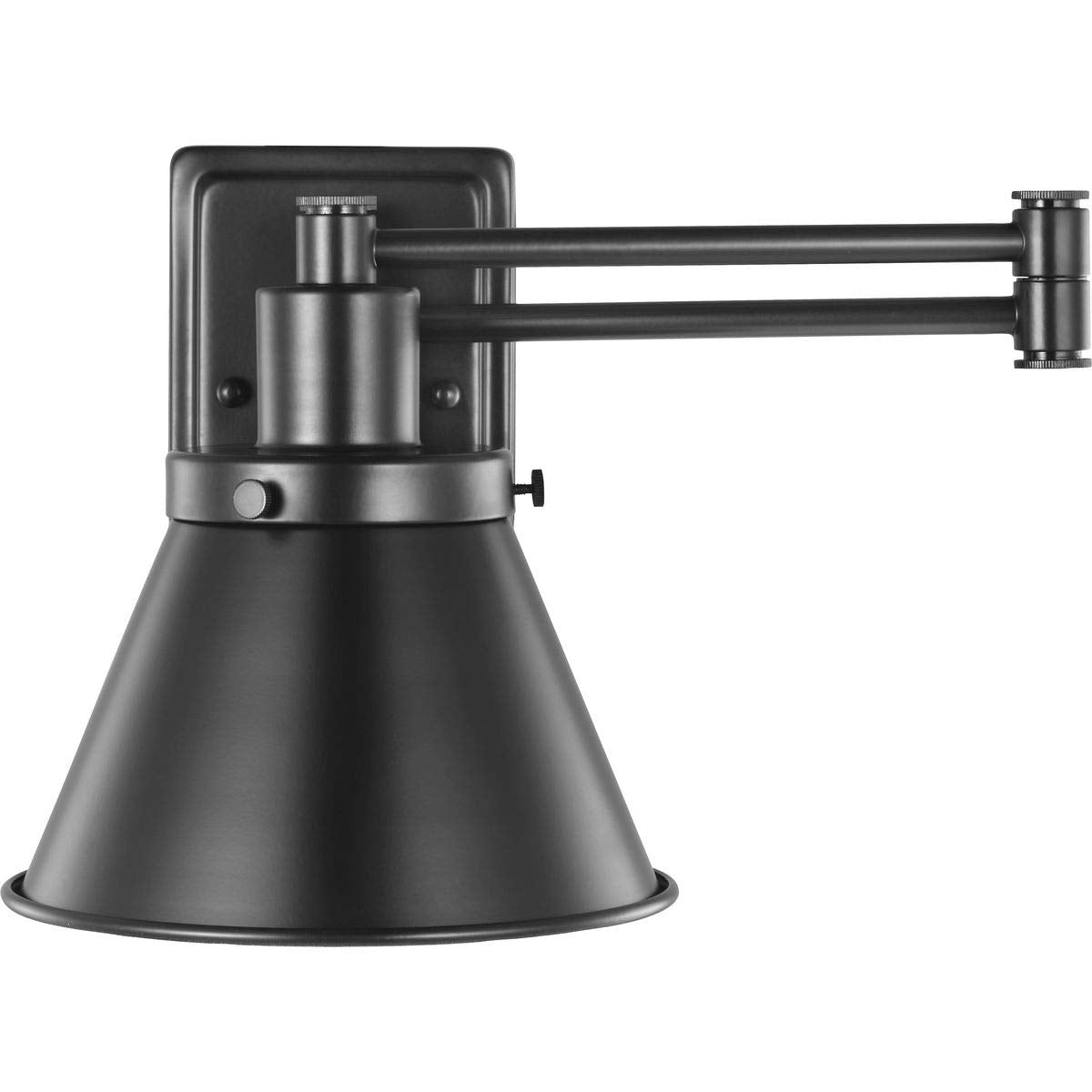 Progress Lighting Hinton Collection Black Swing Arm Wall Light, Alloy Steel, 9.63x8.25x8.25, Model P710085-031