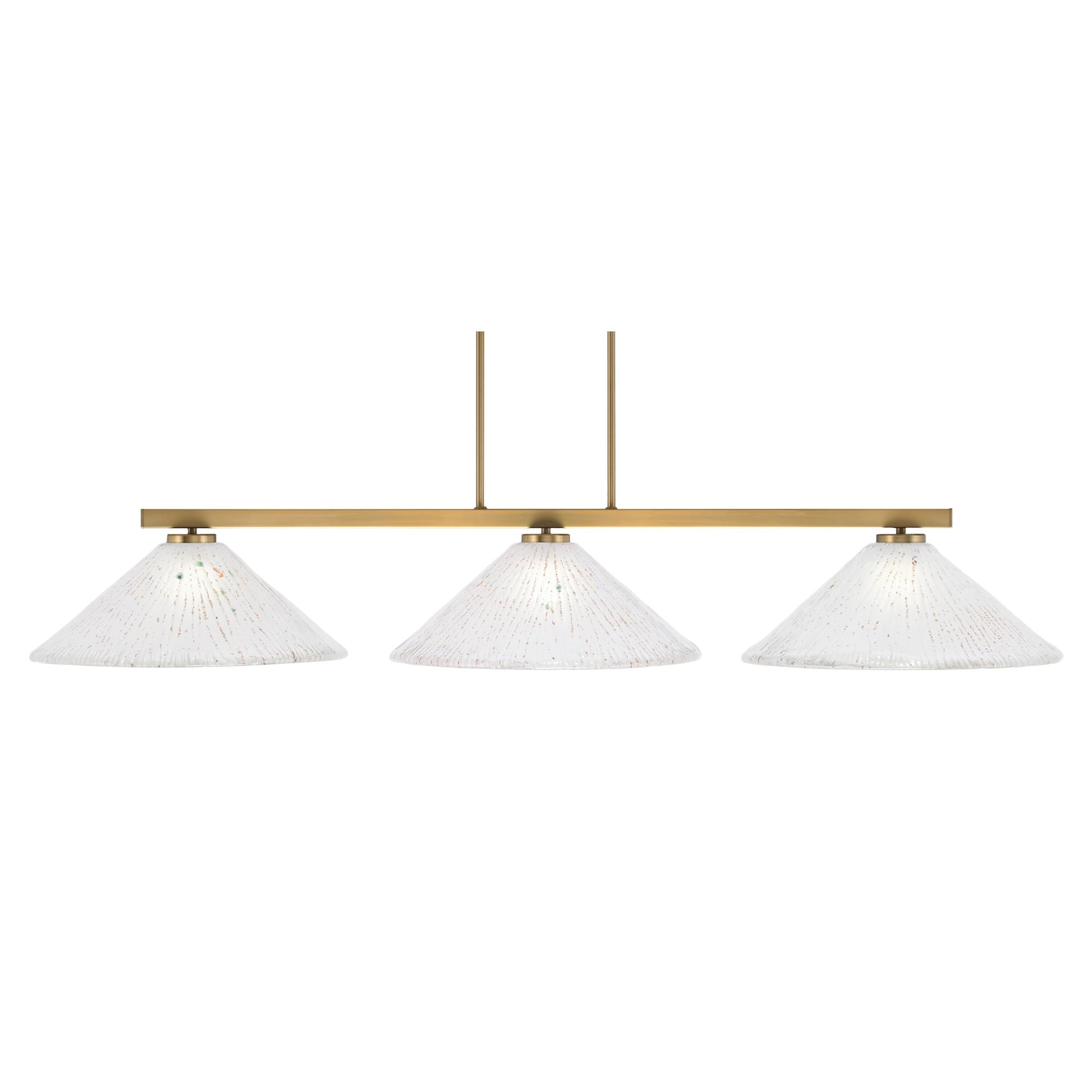 Toltec Lighting Atlas 3 Light Bar - New Age Brass Finish, 16in Frosted Crystal Glass