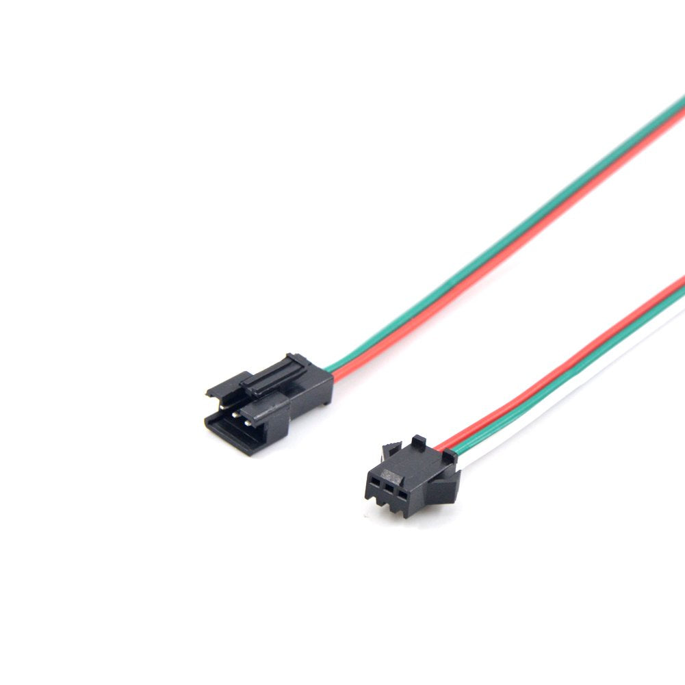 WESIRI 10 Pairs 3pin JST SM Connectors 15cm 22AWG Wire for WS2812B LED Strip Light - Blue, Polyvinyl Chloride