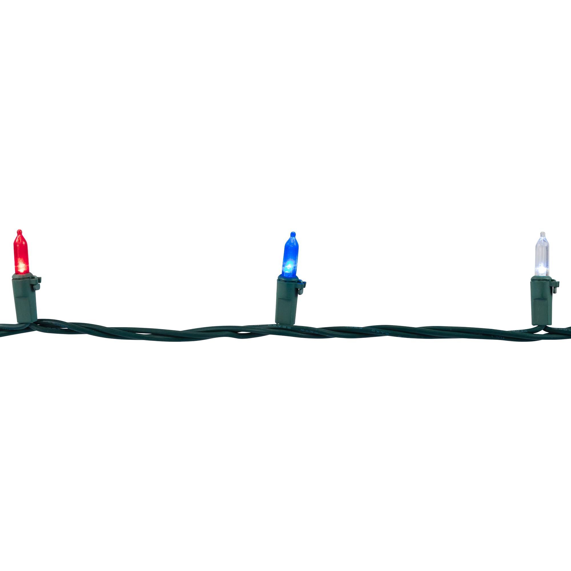 Northlight LED Mini Christmas String Lights - 50ct - 15.5 Green Wire - Red, White, and Blue - Model HA91570
