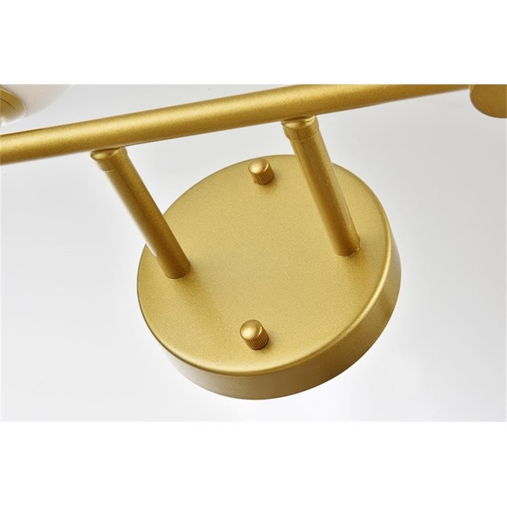 Living District Cordelia 4-Light Iron/Glass Bath Sconce in Brass/Frosted White