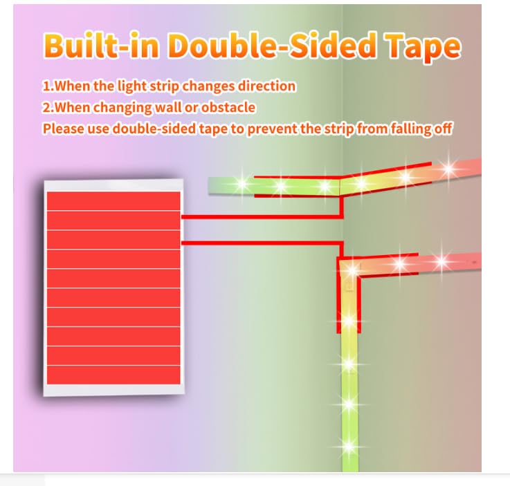 NBBUFF LED Strip Lights, 200FT Color Changing RGB, Music Sync, Remote & App Control, Model NB-rgb001-5, Multicolor