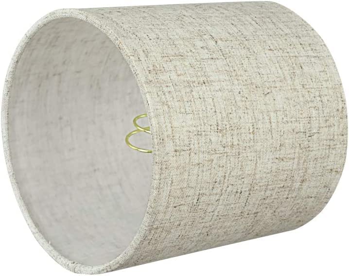 Aspen Creative 31196B, Drum Clip-On Chandelier Lamp Shade, Beige, 5&quot; Top X 5&quot; Bottom X 5&quot; Slant Height, Set Of 1