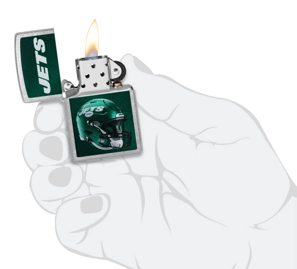 Zippo Nfl New York Jets Helmet Street Chrome Pocket Lighter