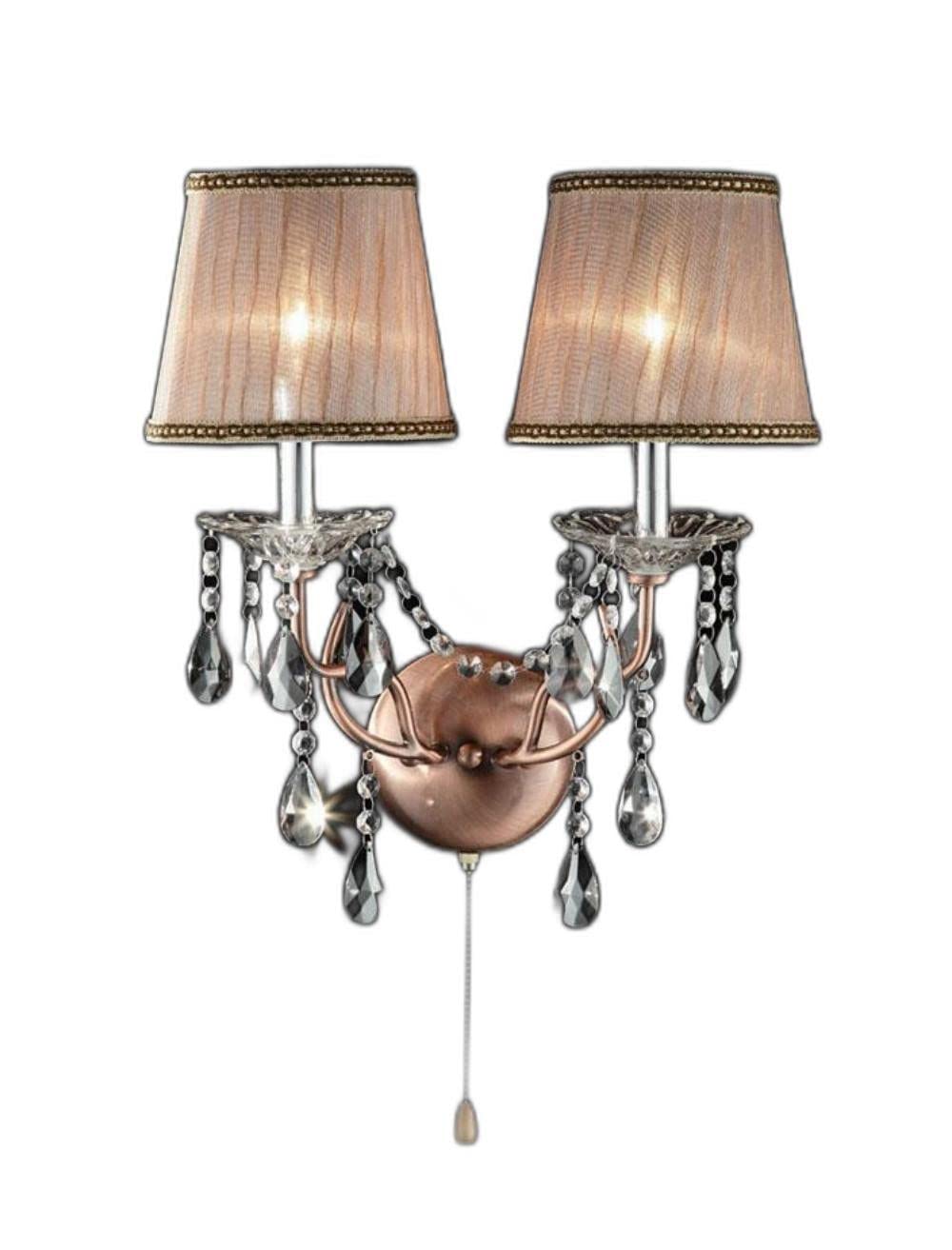 HomeRoots Wall Sconce - Silver and Pink Faux Crystal Dual Light, Glass Material
