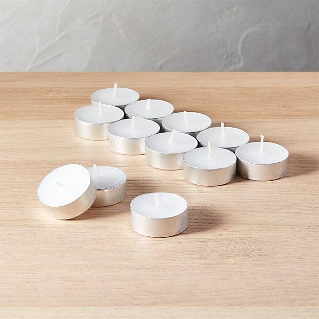 AuraDecor White Tealight Candle, Smokeless No Residue Burn Upto 3 Hour, Unscented T Light Candle for Home Decor (Set of 50 (Whit