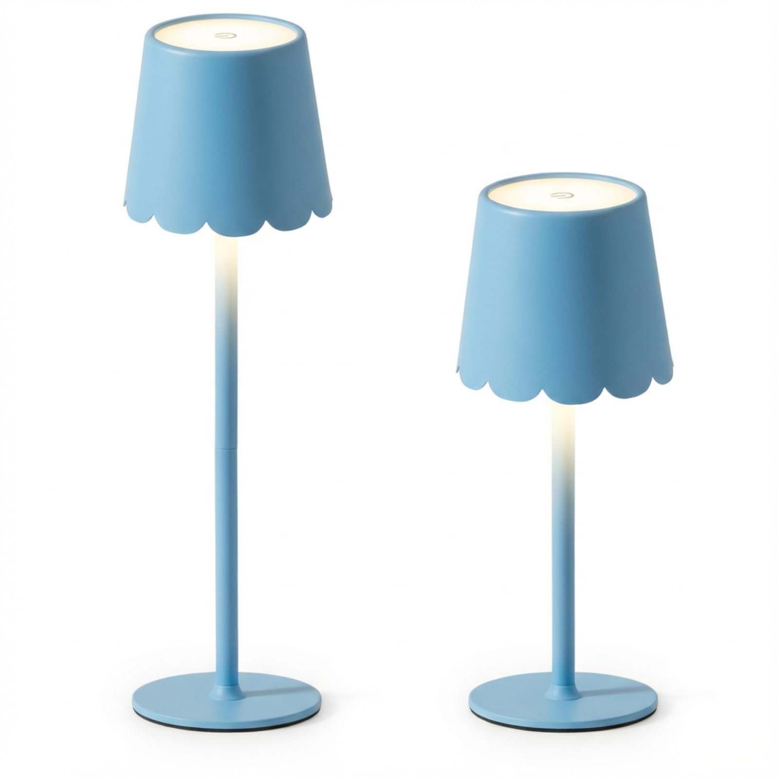 Pickmesh 1 Pack Scalloped Edge Cordless Table Lamp 3 Color Dimmable LED Rechargeable Battery Desk Light Modern Mahjong Lamp for 