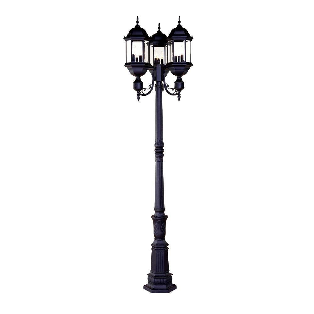 Acclaim Lighting 5187Bk Black Three Light Outdoor Post Mount Fixture - 9.25 X 21.5 Inches