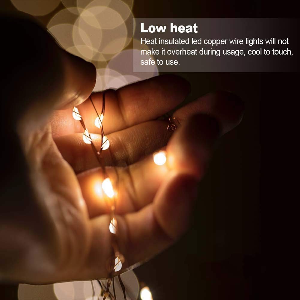 MUMUXI 48 Pack Fairy Lights, 7.2ft Copper Wire Mini String Lights, Waterproof Warm White for DIY Wedding Party Decoration