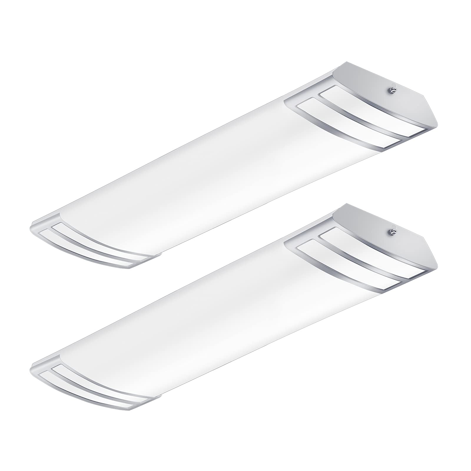Faithsail 2Ft Led Light Fixture 20W, 2200Lm, 4000K Neutral White, 2 Foot Led Linear Flush Mount Kitchen Lights Fixtures Ceiling 