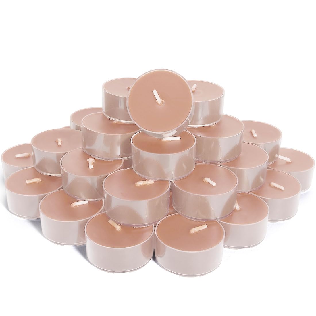 DEYBBY Natural Velvet Wood Scented Soy Wax Tealight Candles Bulk  Aromatherapy Elegant Tea Candle Set of 36-4 Hour Burning Great Gift