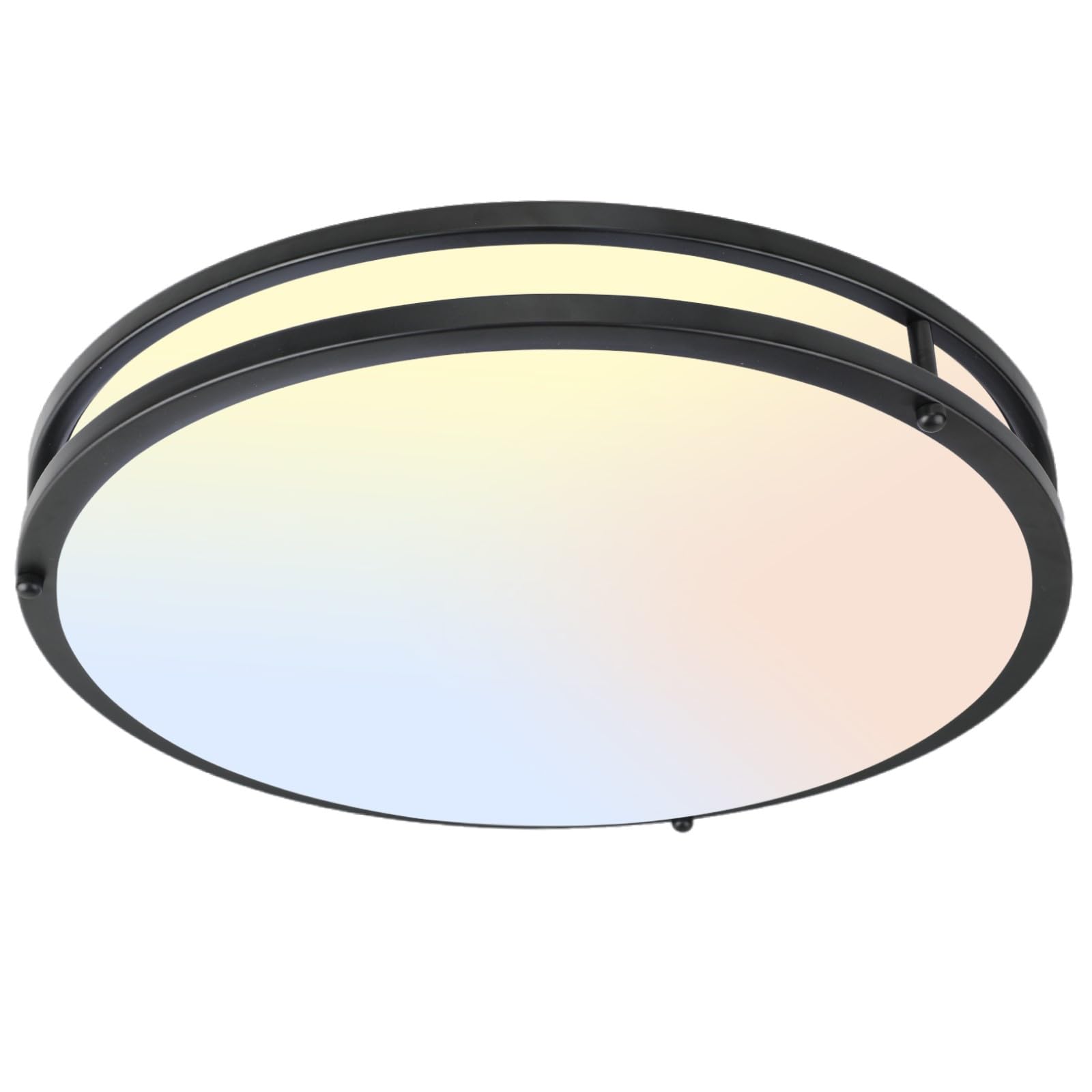Gozig 16Inch Flush Mount Led Ceiling Light Fixtures Black, 5Cct Adjustable 2700K 3000K 4000K 5000K 6500K, 4500Lm Close To Ceilin