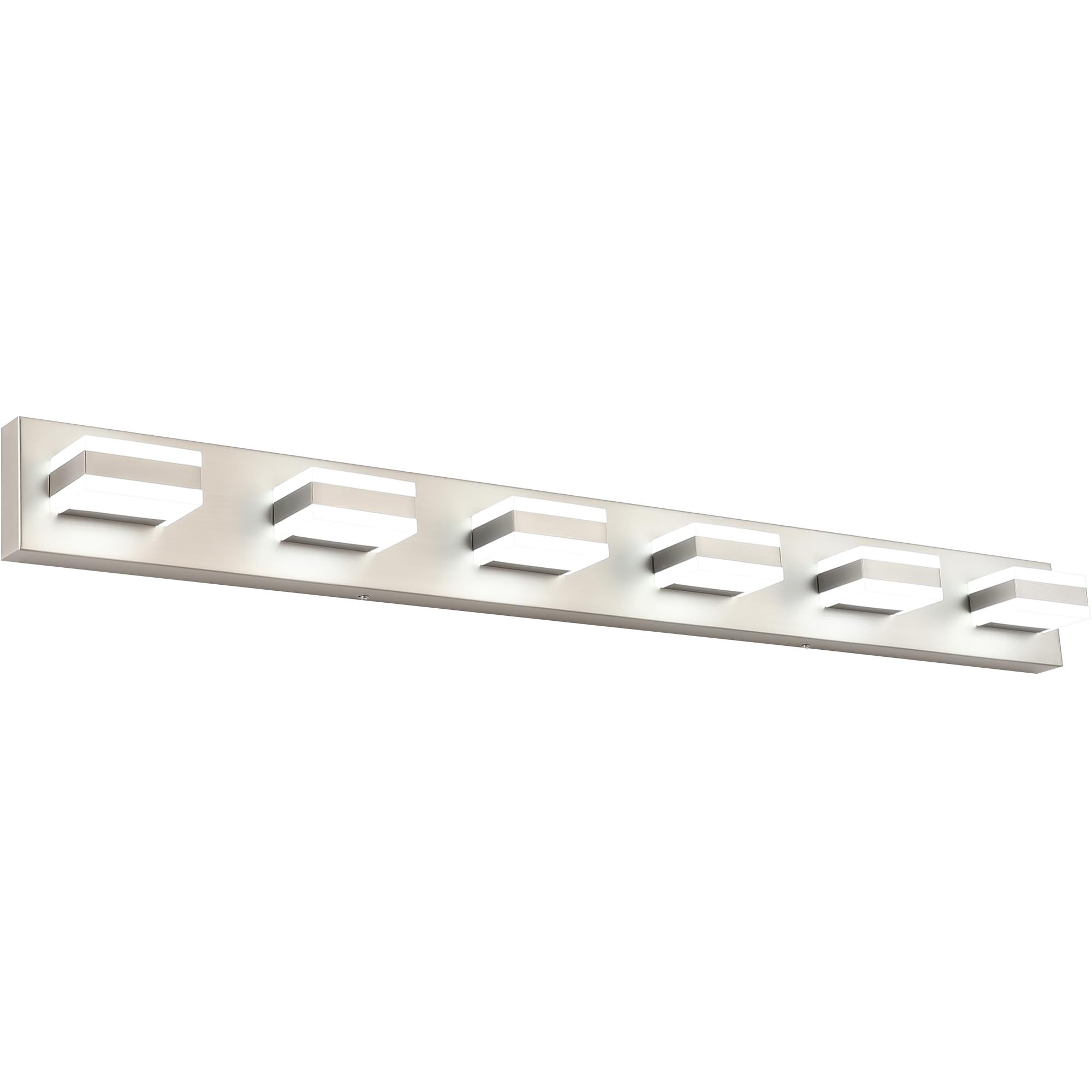 Solfart Led Modern Bathroom Vanity Lights Over Mirror Fixture Brushed Nickel Vanity Light 6 Light Led Nickel Wall Light