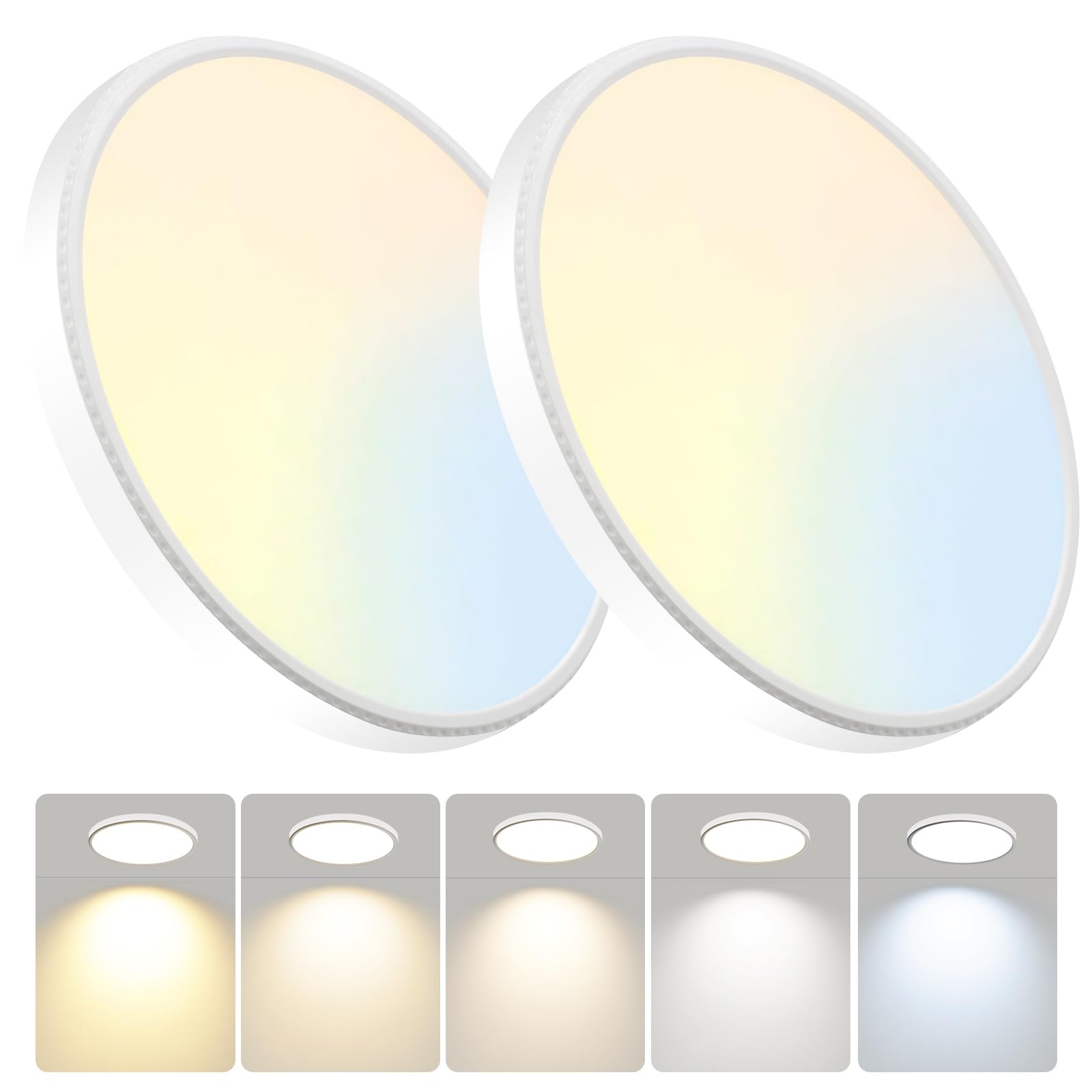 12Inch Dimmable Led Ceiling Lights, 5 Colors Selectable (3000K-6000K) Flush Mount Ultra Thin Led Lights, 0.87Inch For Living Roo