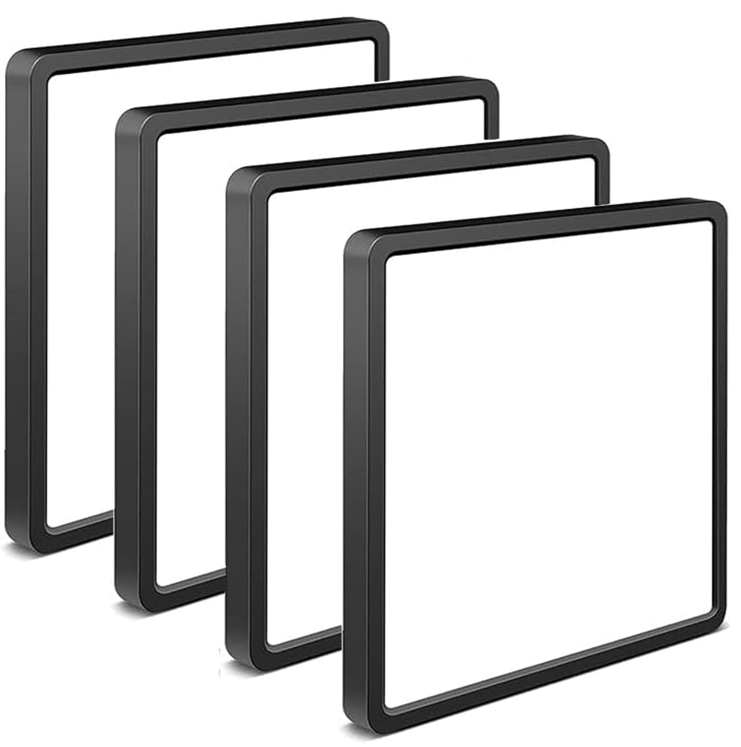 4Pack 12Inch Square Black 3200Lm Led Flush Mount Ceiling Light,28W White 6000K Slim Surface Mount Ceiling Light Fixture For Kitc