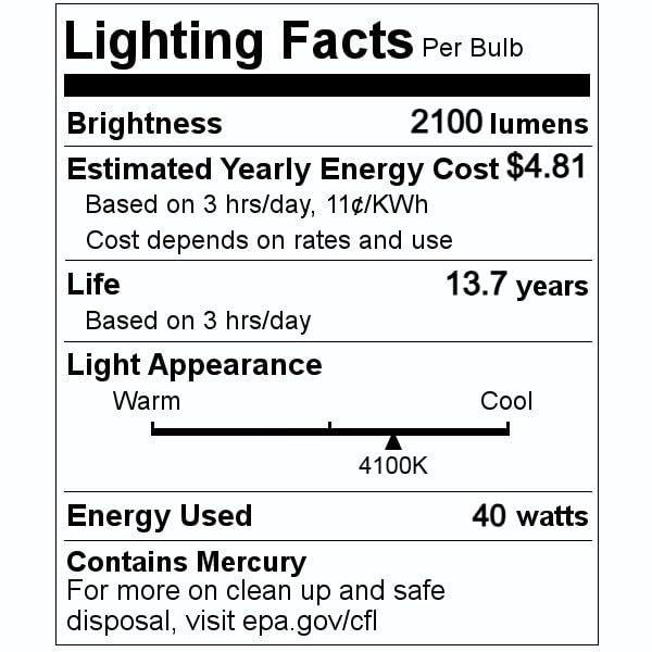 Ge Lighting (6 Tubes) Ge F40T12 Fluorescent Bulbs  48 Inch Linear Fluorescent T12  40 Watts  2100 Lumens  4100K Cool White  Great For Utility And Workspaces  Refreshing Light