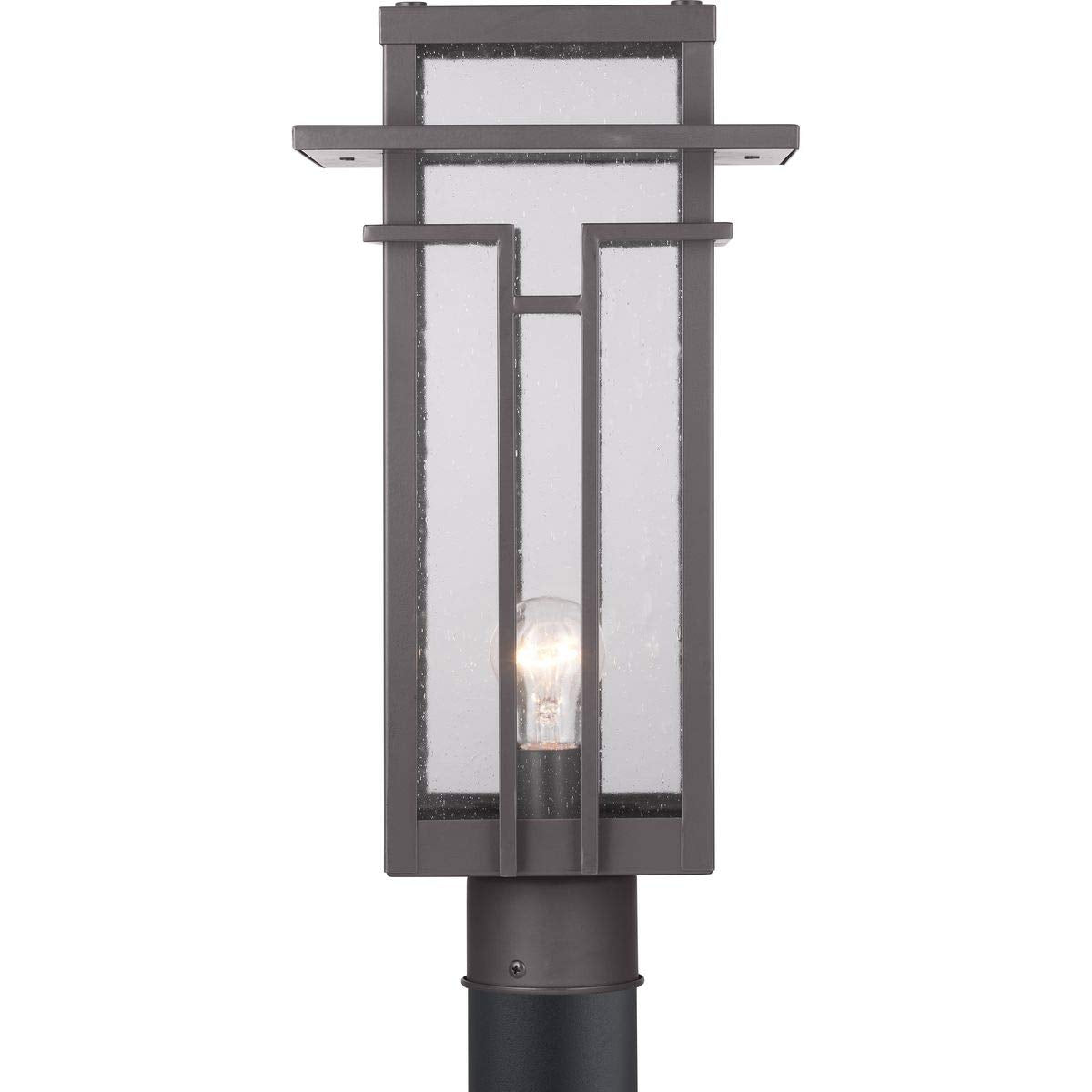 Progress Lighting Boxwood Outdoor Post Lantern Light, 1-Light, Antique Bronze, 18.25x9.00x9.00, Alloy Steel, Model P540010-020
