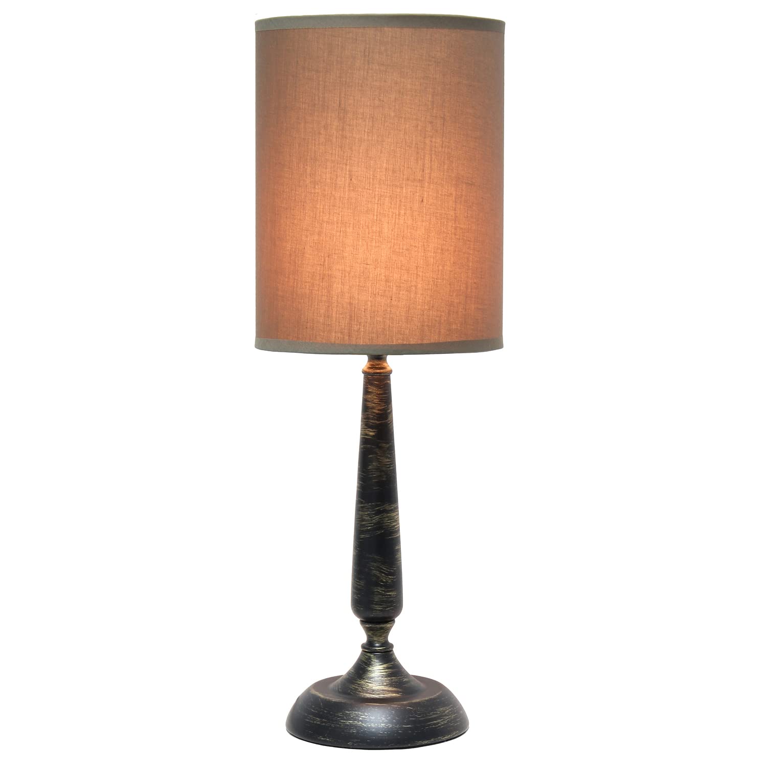 Simple Designs Table Lamp, Traditional Metal Iron, 8inL x 8inW x 22.75inH, Oil Rubbed Bronze, Model LT2075-ORB