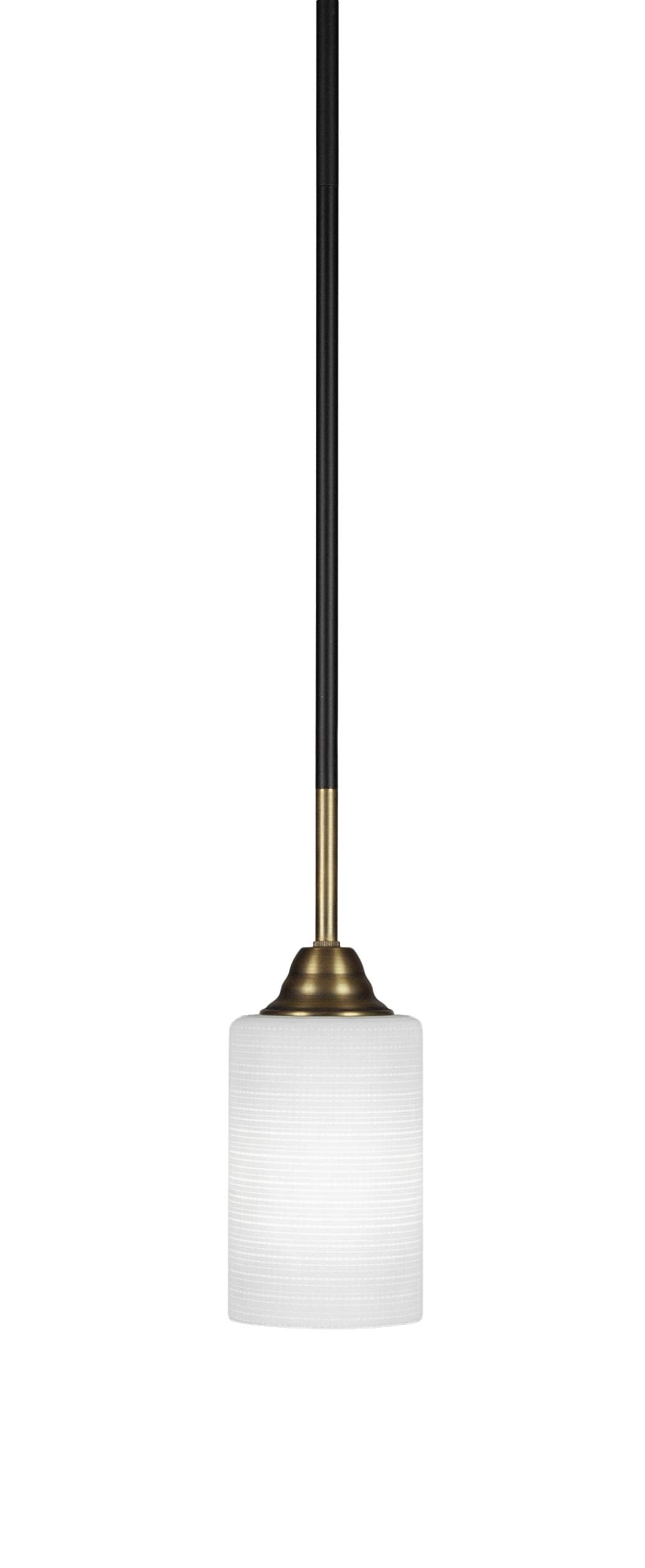 Toltec Lighting Paramount 1 Light Mini Pendant in Matte Black & Brass (3401-MBBR-4061)