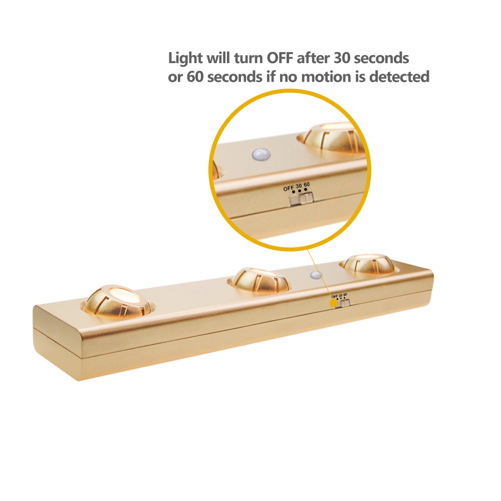 Luxsway Led Motion Sensor Light, Under Cabinet Lights Battery Operated, Manual On/Off Tap Light Accent Lights With Rotatable Hea