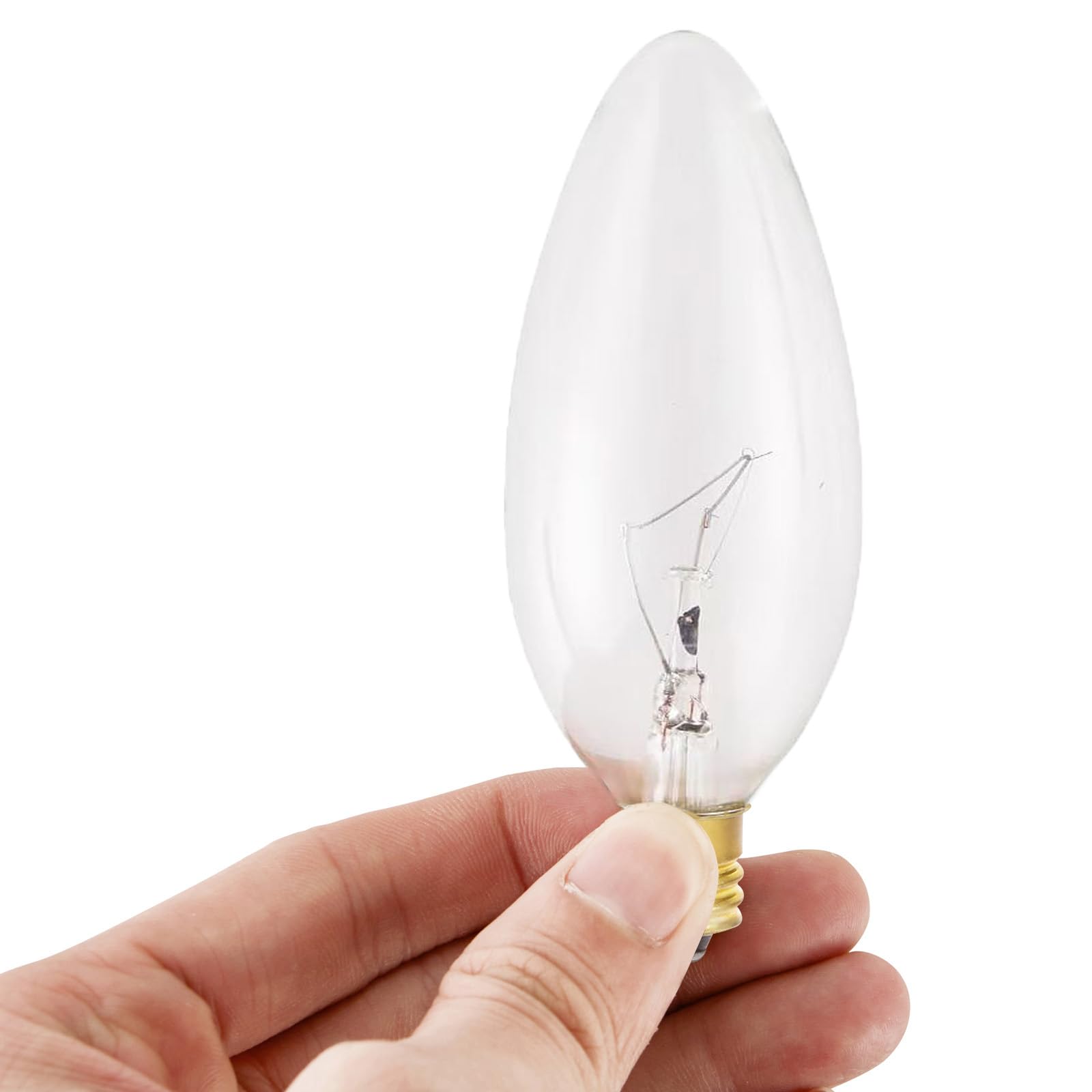 Yingfk 12-Pack E12 B10 Candle Light Bulbs Dimmable Chandelier Light Bulbs, Clear Candelabra Base Bulbs For Pendants Or Outdoor,