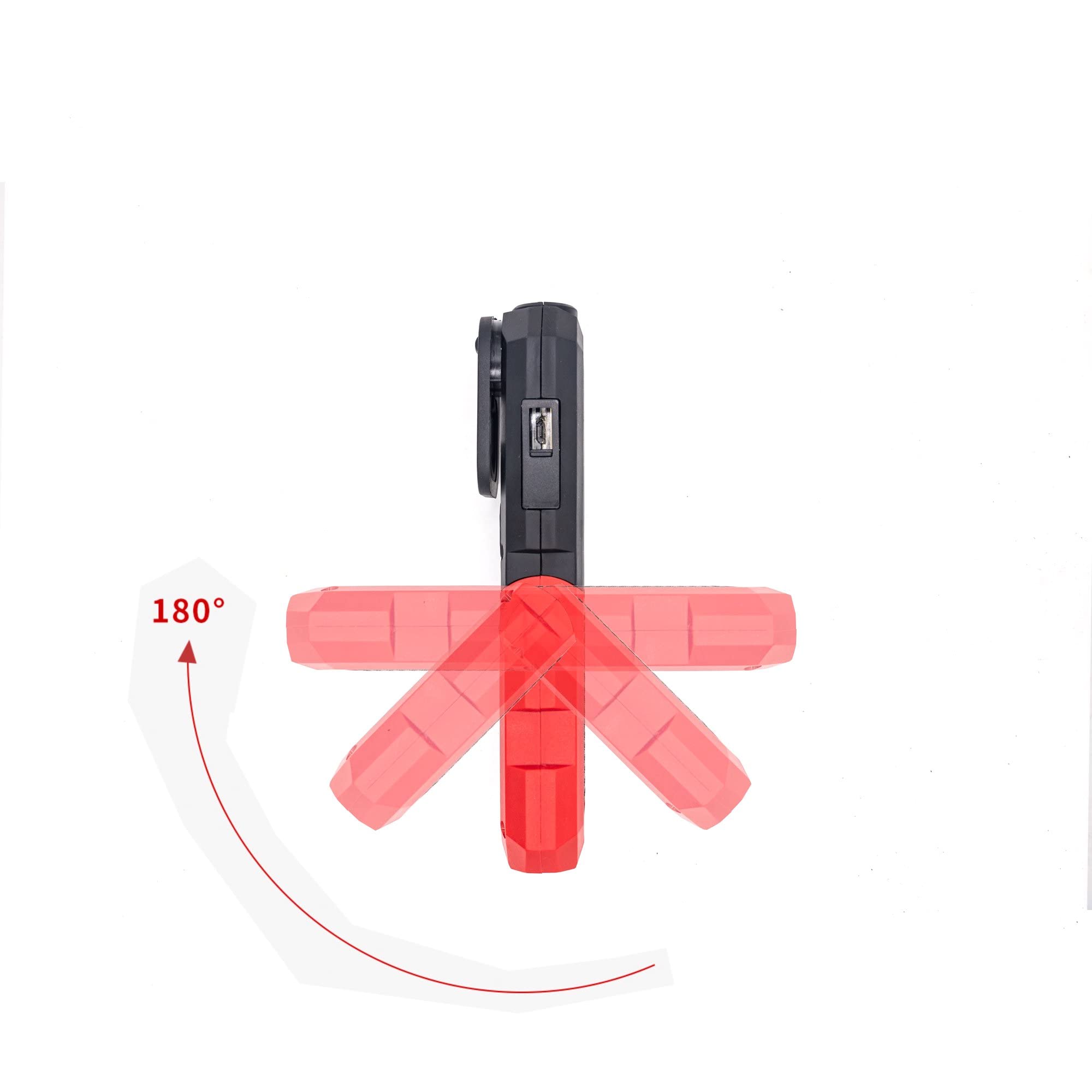 Hyper Tough Rechargeable LED Work Light - 350-Lumen, Black, USB Powered, Strong Magnet, Pivoting Stand, Rubber Material