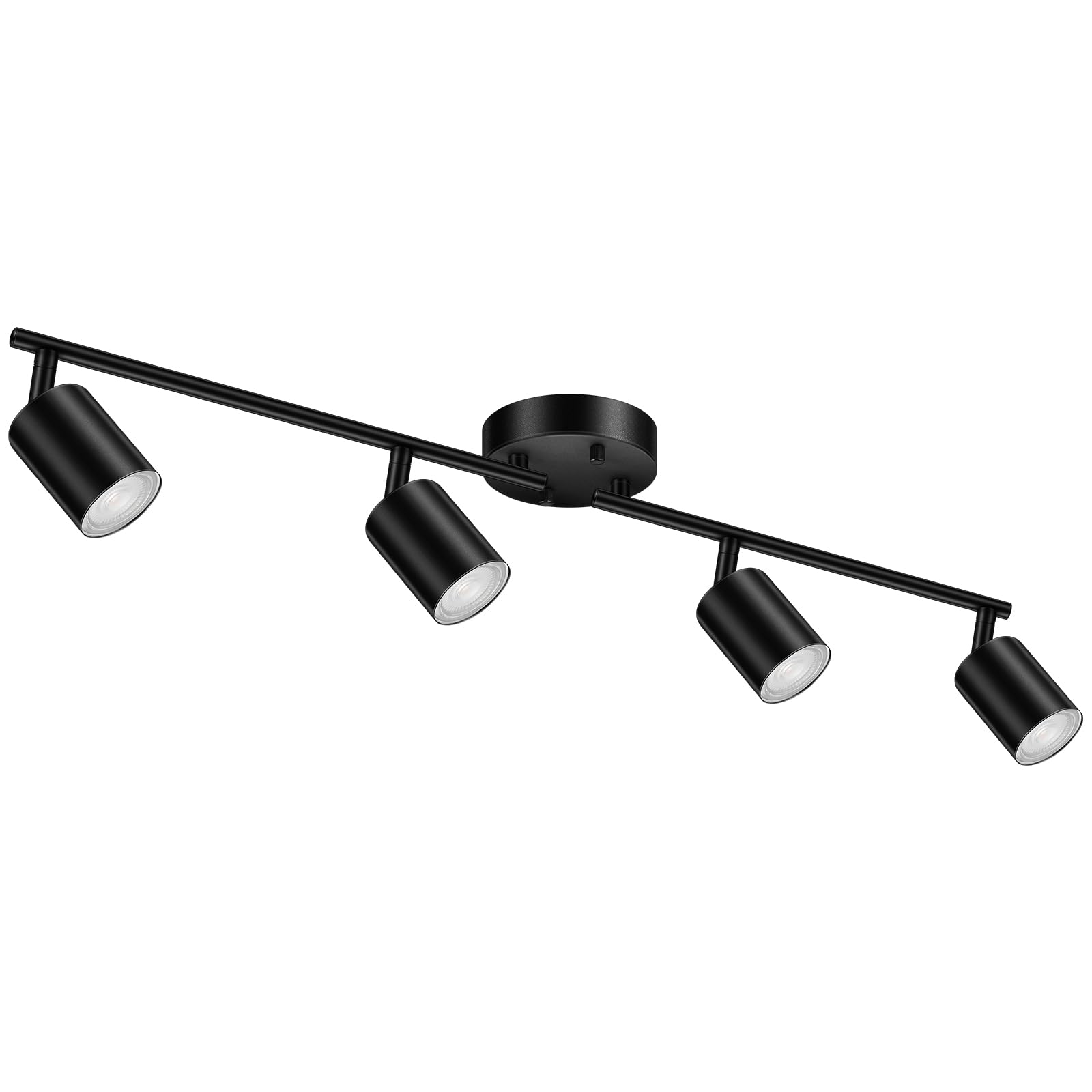 Track Lighting Fixtures Ceiling Black, Kitchen Ceiling Lighting Fixture, 30'' 4-Light Track Light Kit, LED Ceiling Spot Lights w