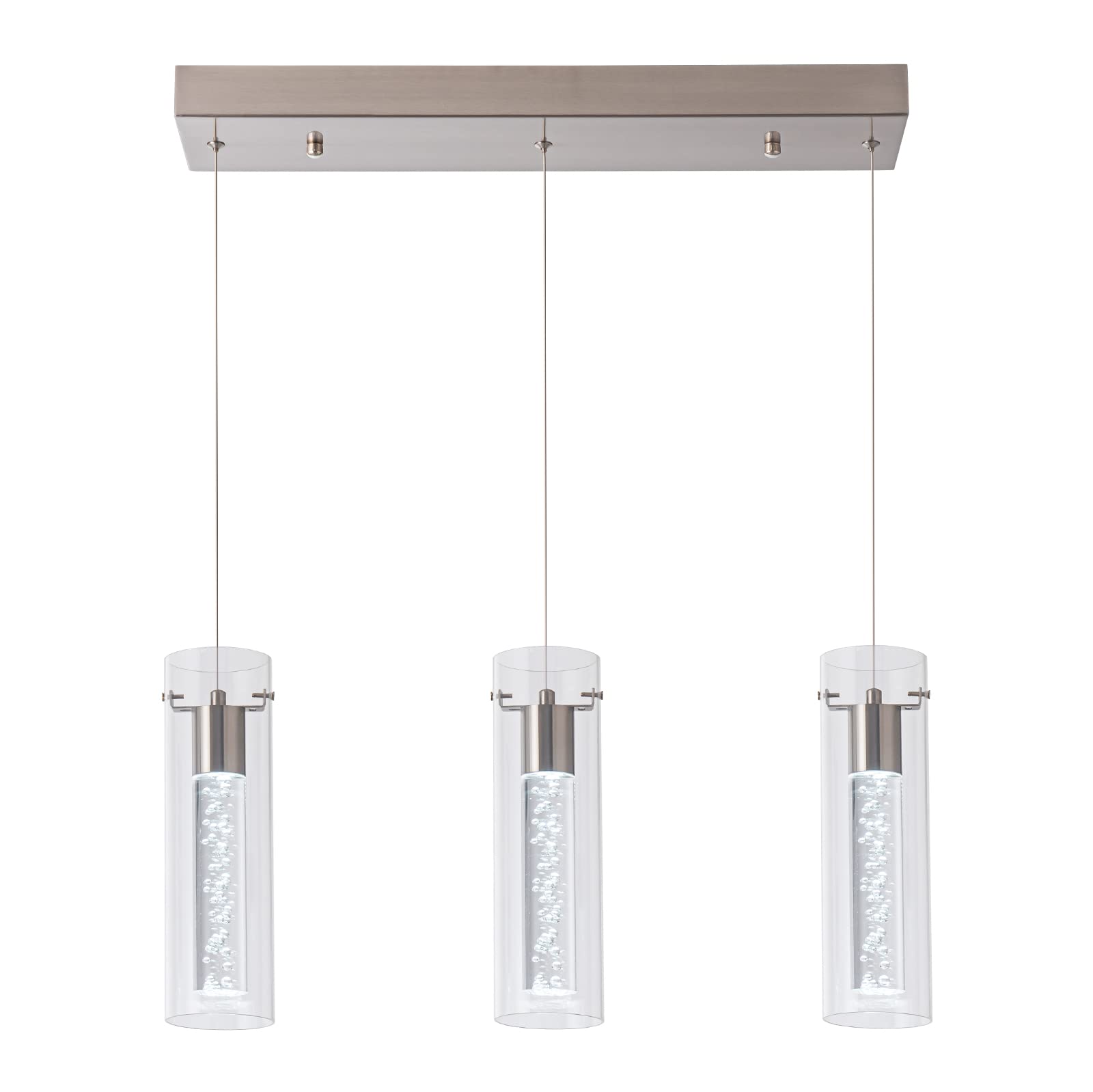 3 Light Kitchen Pendant Lighting Over Island, Modern Pendant Light with Remote Dimmable Three Color, Pendant Lights for Kitchen 