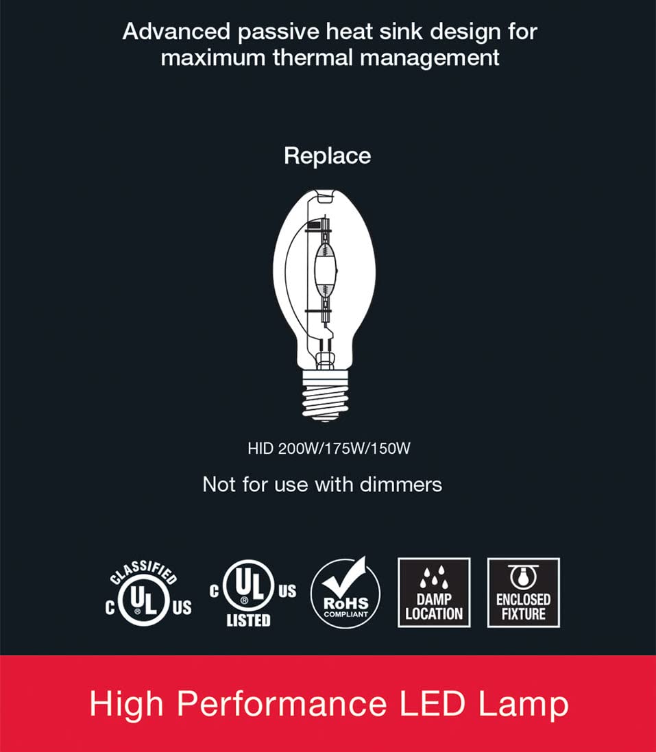 Satco LED Corncob Lamp, Hi-Pro, 54W/45W/36W, EX39 Base, 3000K/4000K/5000K, Model S231