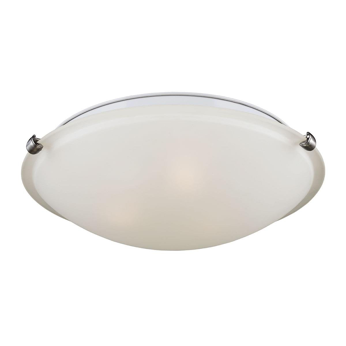Generation Lighting 7543503-962 Clip Three Light Ceiling Flush Mount Hanging Modern Light Fixture, Brushed Nickel Finish, 3-Ligh
