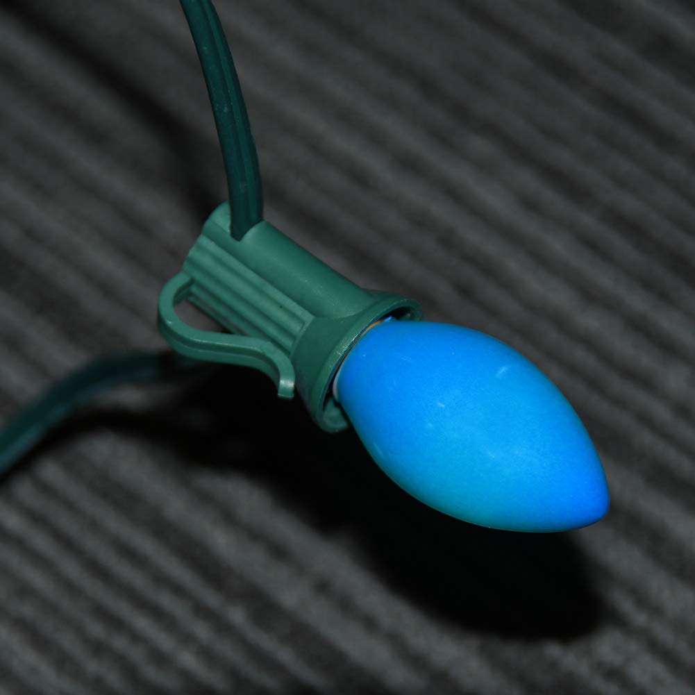 Goothy 25 Pack C7 Blue Christmas Replacement Light Bulbs, C7 Blue Incandescent Light Bulbs For Christmas Outdoor Patio Indoor St